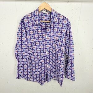 Vintage Premier New Zealand Men’s XL Geometric Cotton Button Down Shirt